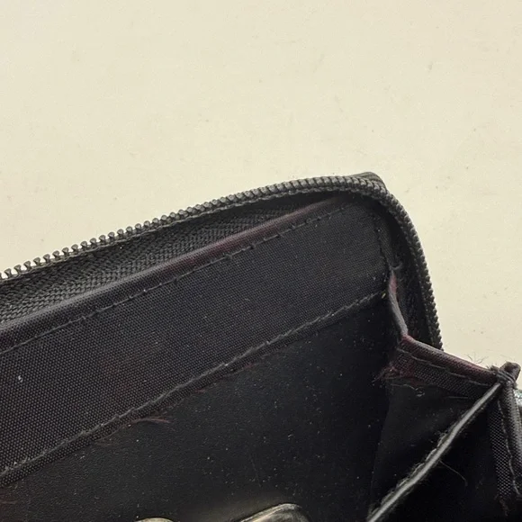 Vtg Looney Tunes Taz Embroidered Tasmanian Devil Blue Canvas Wallet Keychain Zip - Picture 7 of 12